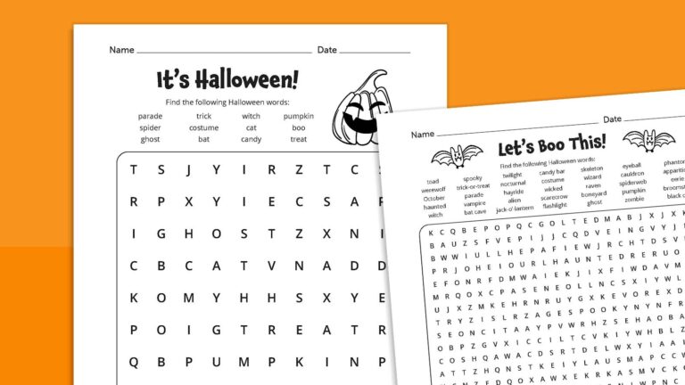 Halloween Word Search Feature